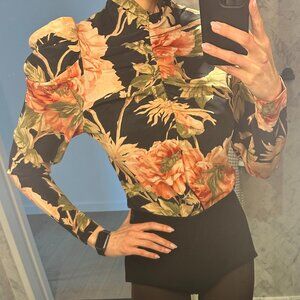 Zimmermann Floral Silk Blouse Size 2
